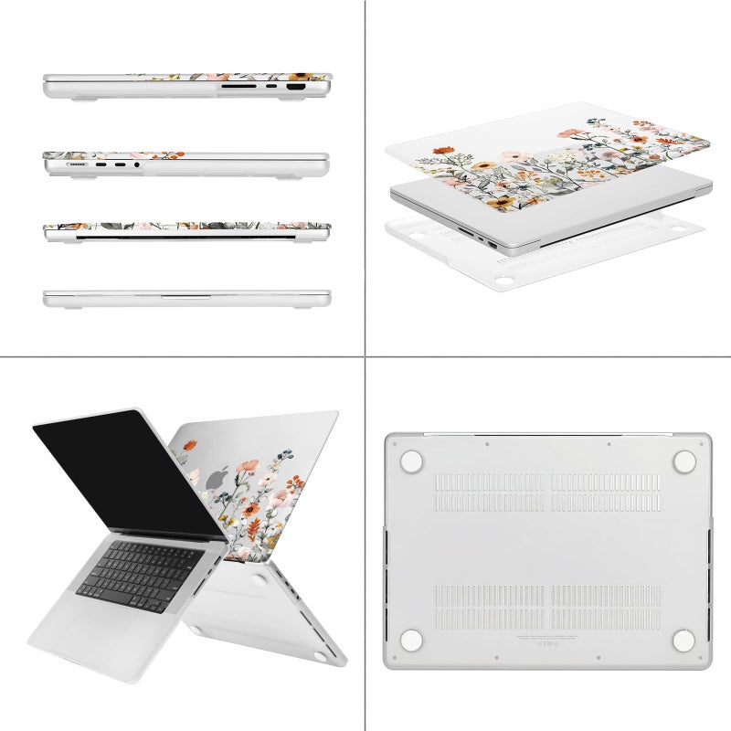 MOSISO Compatible with MacBook Pro 16 inch Case 2024 2023 2022 2021 M4 M3 M2 M1 A3403 A3186 A2991 A2780 A2485 Pro Max, Plastic Garden Flowers Hard Case&Keyboard Cover&Screen Protector, Transparent - Image 5