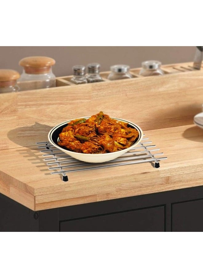 Koopman Stainless Steel Trivets - Multi-Purpose Pot Holders, Heat Resistant – Kitchen Worktop Protector, Spoon Rest And Kitchen Table Mat - Flexible/Heavy/Durable/Non Slip Hot Pads And Coasters  - Image 5