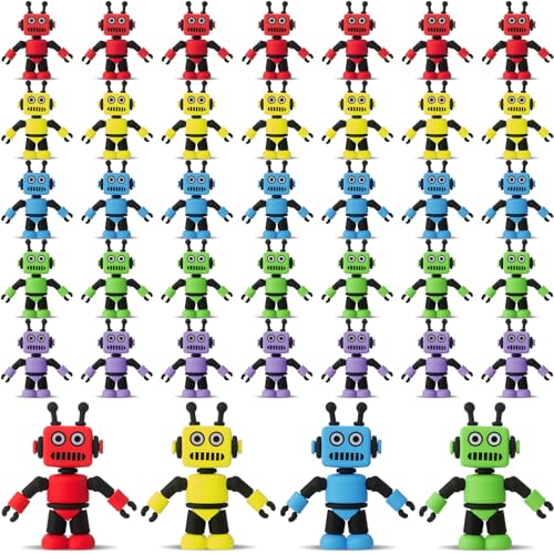 Vertintong 25 Pcs Colorful Mini Robot Figure Toy Tiny Robot Figurine Statue for Kid for Bot Party Favor Christmas Stockings Filler Gift Cake Toppers Miniature Fairy Garden Decor to Hide and Seek - Image 1