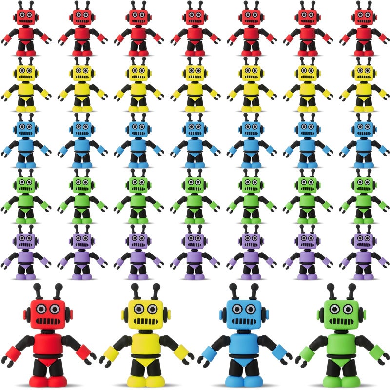 Vertintong 25 Pcs Colorful Mini Robot Figure Toy Tiny Robot Figurine Statue for Kid for Bot Party Favor Christmas Stockings Filler Gift Cake Toppers Miniature Fairy Garden Decor to Hide and Seek - Image 3