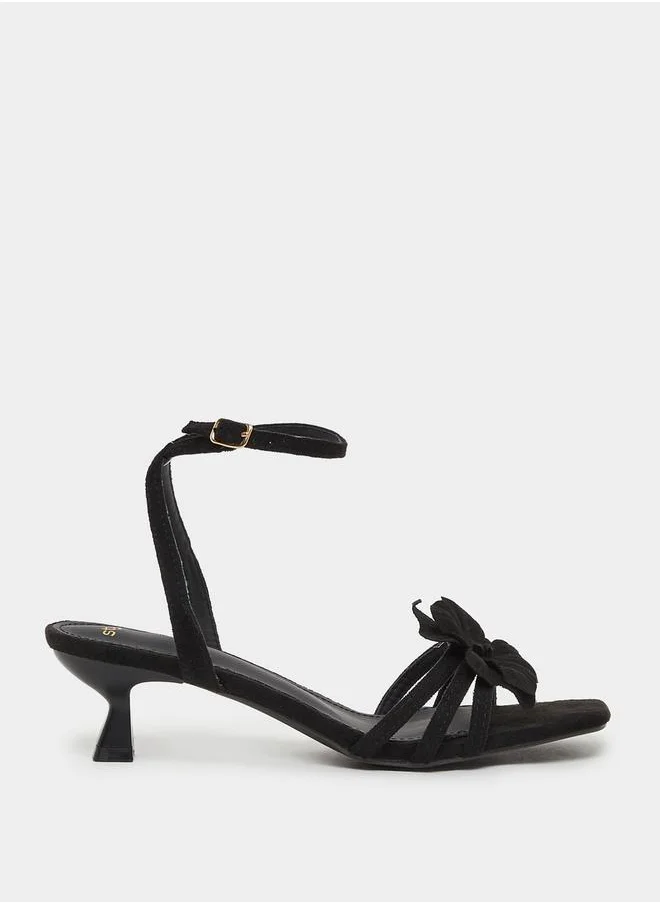 ستايلي Ankle Strap Open Toe Kitten Heel Sandals