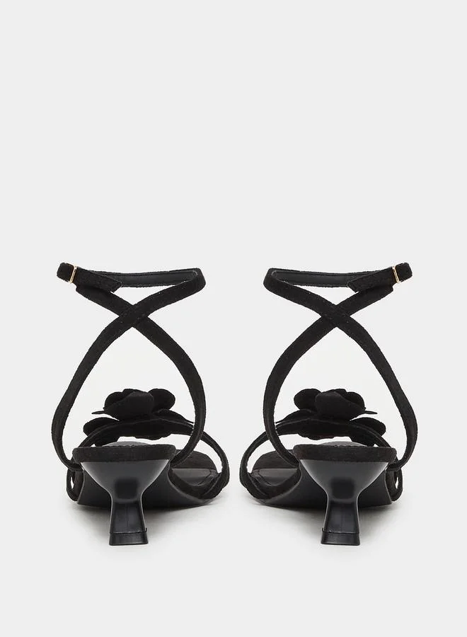 ستايلي Ankle Strap Open Toe Kitten Heel Sandals