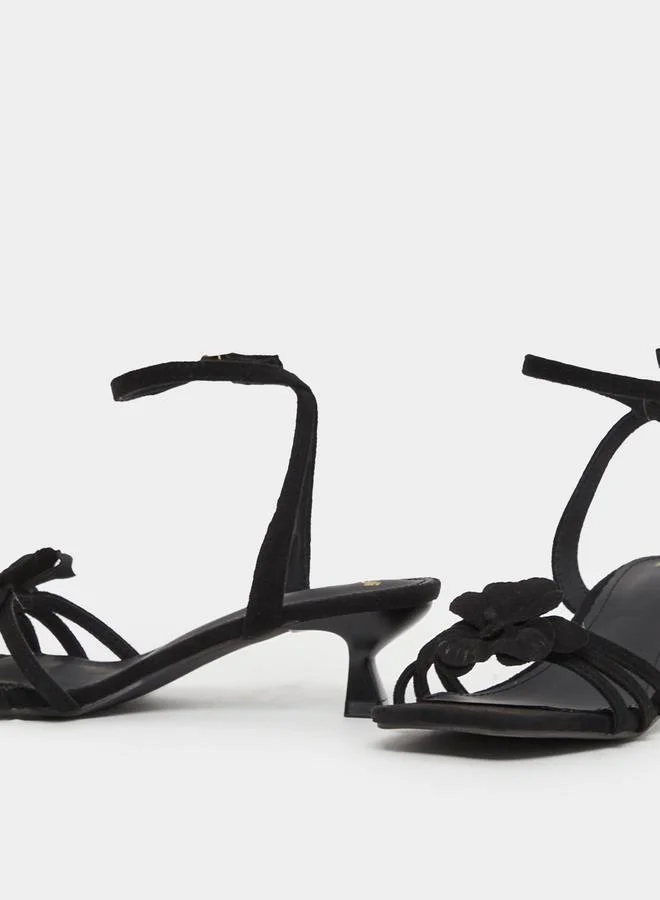 ستايلي Ankle Strap Open Toe Kitten Heel Sandals