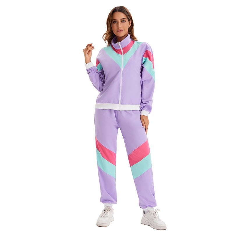 Loquat 80's Retro Disco Hip Hop Sports Jacket and Trousers Suit – Unisex Adult Dance Costume - Image 3
