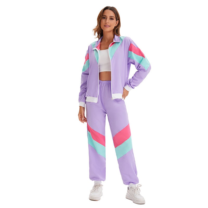 Loquat 80's Retro Disco Hip Hop Sports Jacket and Trousers Suit – Unisex Adult Dance Costume - Image 5