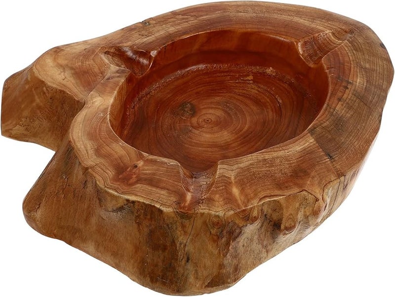 Wooden Ashtray Multifunctional Irregular Shape Medium Size 18 23cm Home Patio Decor - Image 1