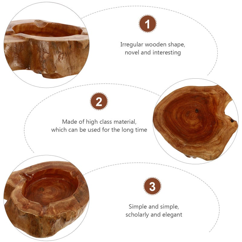 Wooden Ashtray Multifunctional Irregular Shape Medium Size 18 23cm Home Patio Decor - Image 4