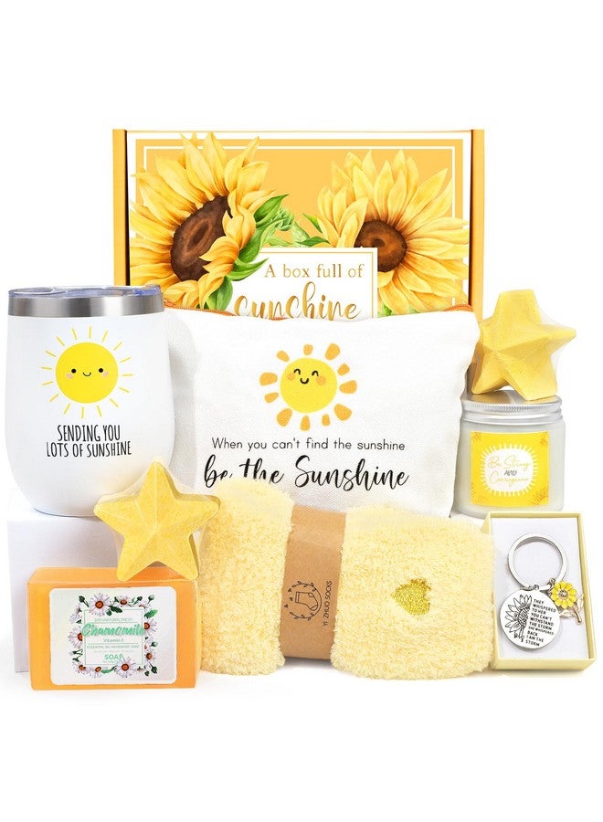 Suhctuptx Get Well Soon Gift Baskets for Women, 9pcs Care Package for Women, After Surgery Recovery Gifts for Women, Feel Better Gifts Thinking Of You Gifts - Sending You Sunshine Box for Sick Friend - Image 1
