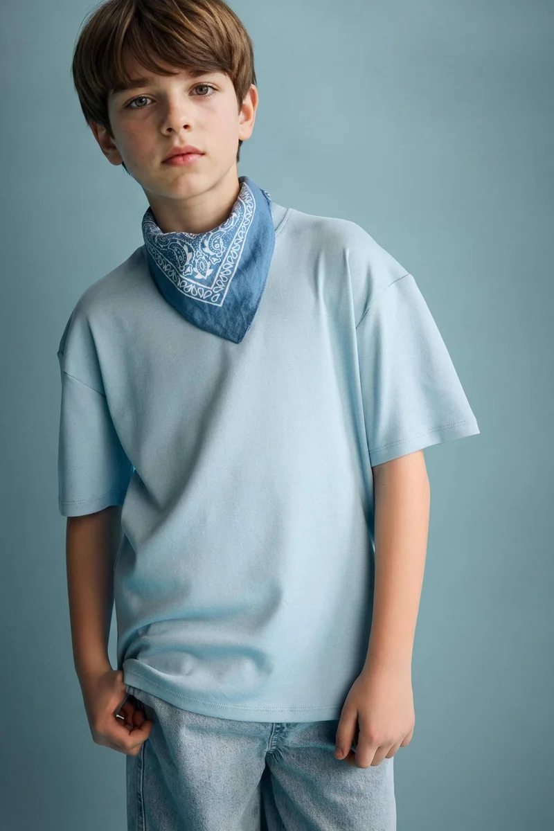 ديفاكتو Boy Oversize Crew Neck Short Sleeve T-Shirt
