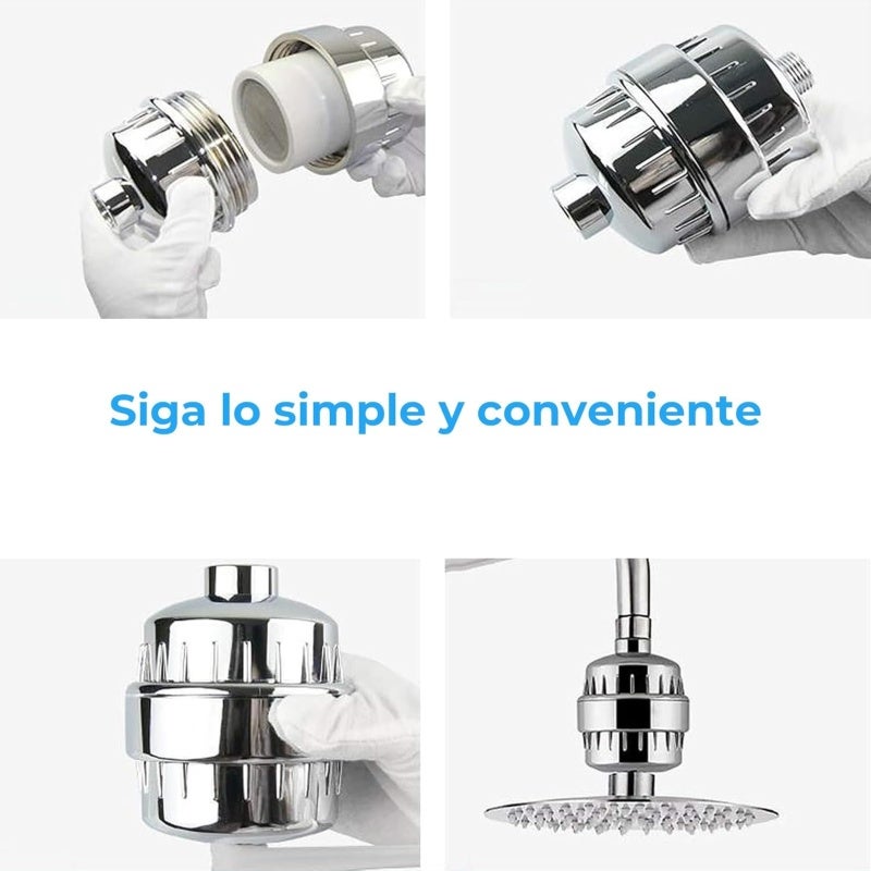 Shower Water Filter: 20-Layer Filtration System - 99.9% Contaminant Removal, No Pressure Loss, Easy Tool-Free Installation for Sensitive Skin, Babies And Home Bathroom Use - Image 3