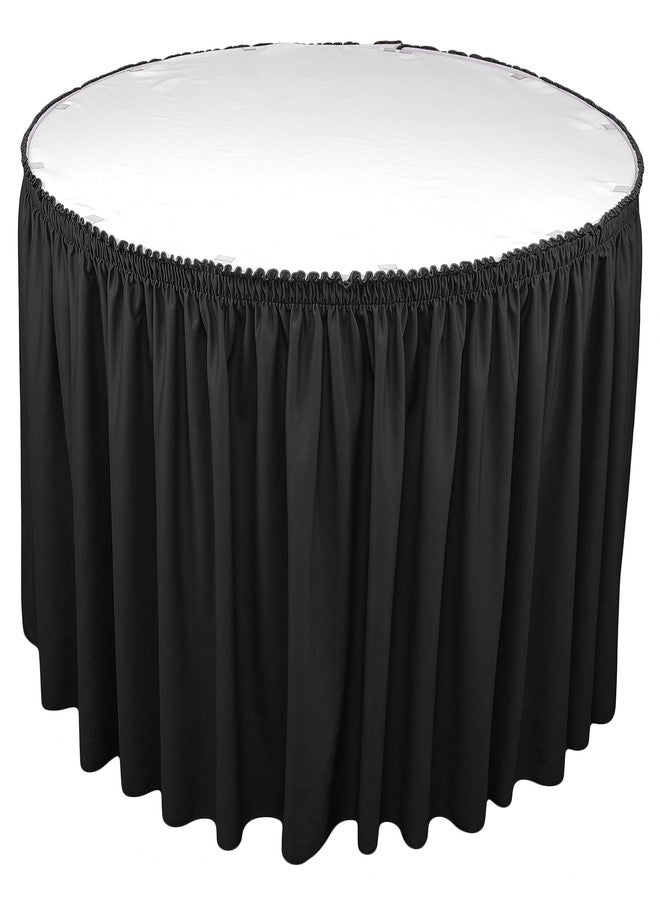 TableLinensforLess Polyester Table Skirt, Table Height (21 Foot Shirred Pleat, Black) - Image 2
