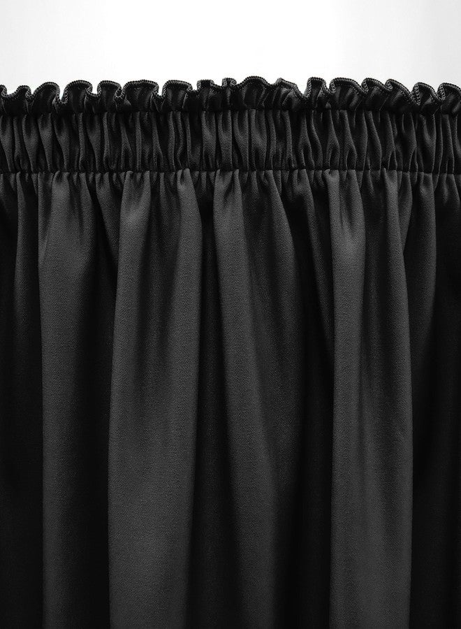 TableLinensforLess Polyester Table Skirt, Table Height (21 Foot Shirred Pleat, Black) - Image 3