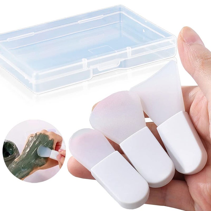 Face Mask Applicator Brushes Mini Makeup Spatula Portable Beauty Tools Set for Facial Mud Cosmetic Mask Facial Clay Eye Mask Body Lotion Body Butter Serum Cream 3PCS Soft Silicone Brush Suit