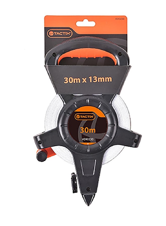 تاكتيكس 240730 شريط قياس طويل بمقبض أسود وأبيض 30 متر × 13 ملم - Image 1