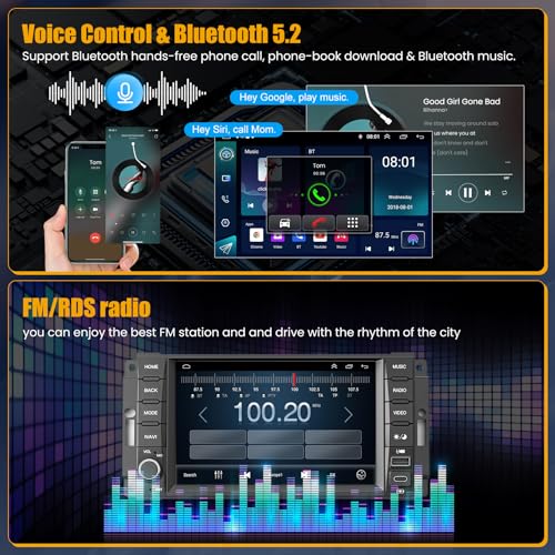 Adapter-Universe Car Radio Stereo for Dodge Ram Pickup 1500/2500(2009-2012),for Dodge Challenger&Avenger(2008-2014), Android 13.0 (4G RAM 64G ROM) Touch Screen with Wireless Carplay& Android Auto - Image 4