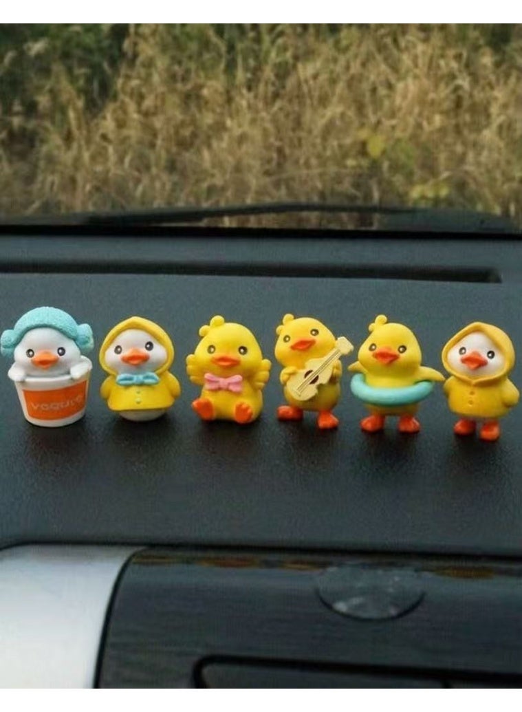 طقم ديكور سيارة بط مضحك 6 قطع إكسسوارات لطيفة ومبتكرة 🐥 - Image 4
