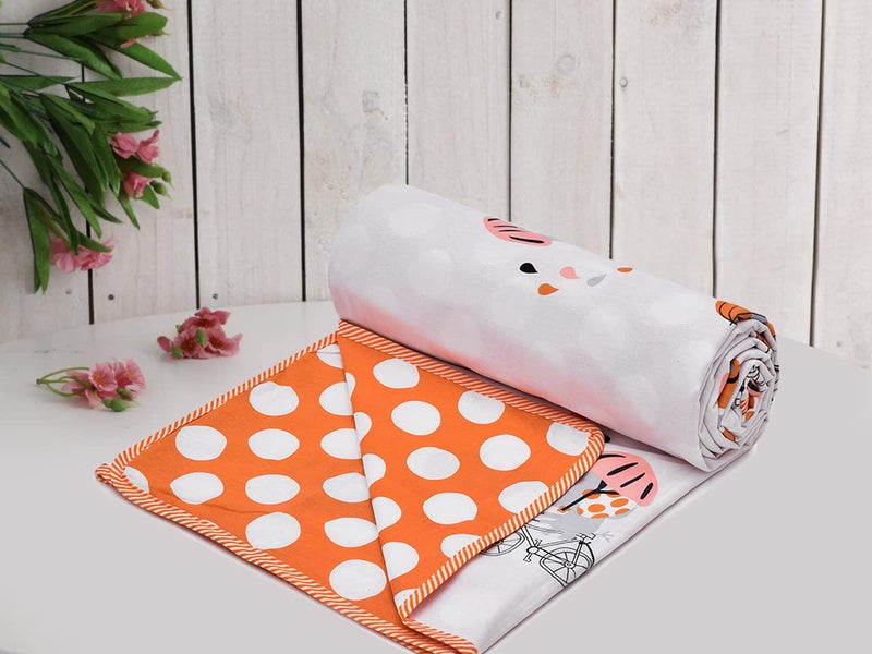 RUSTIC LINEN Super Soft Cotton Single Dohar 57X87(inches), Reversible Bed Dohar with Lahariya Border, Single Size Reversible Dohar - Image 1