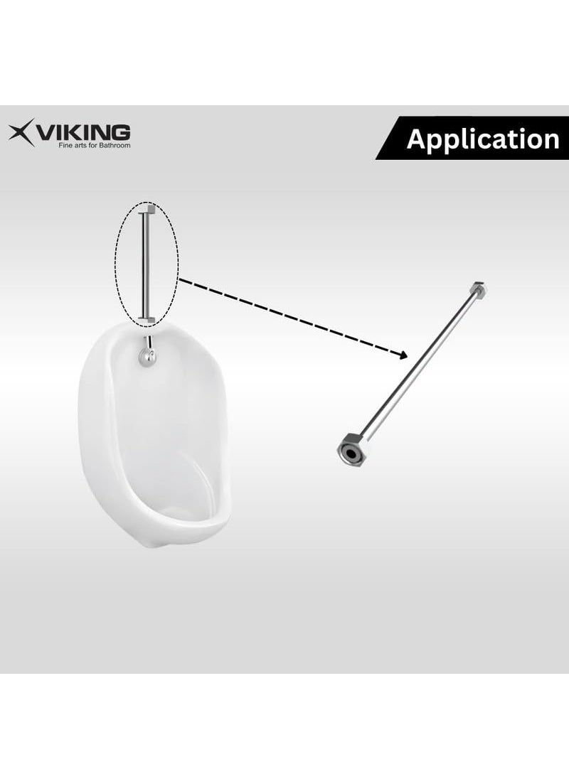 Viking Viking Copper Connection with 2 Nut Washer 600mm 24 Length Thread1 2 15mm 12Both inner Polished CP Ideal for use in urinal areas for water supply to urinals  - Image 4