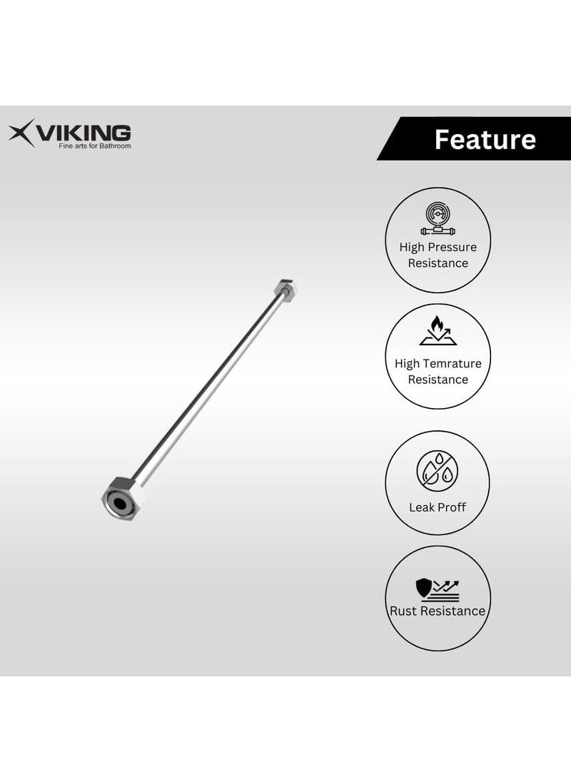 Viking Viking Copper Connection with 2 Nut Washer 600mm 24 Length Thread1 2 15mm 12Both inner Polished CP Ideal for use in urinal areas for water supply to urinals  - Image 3