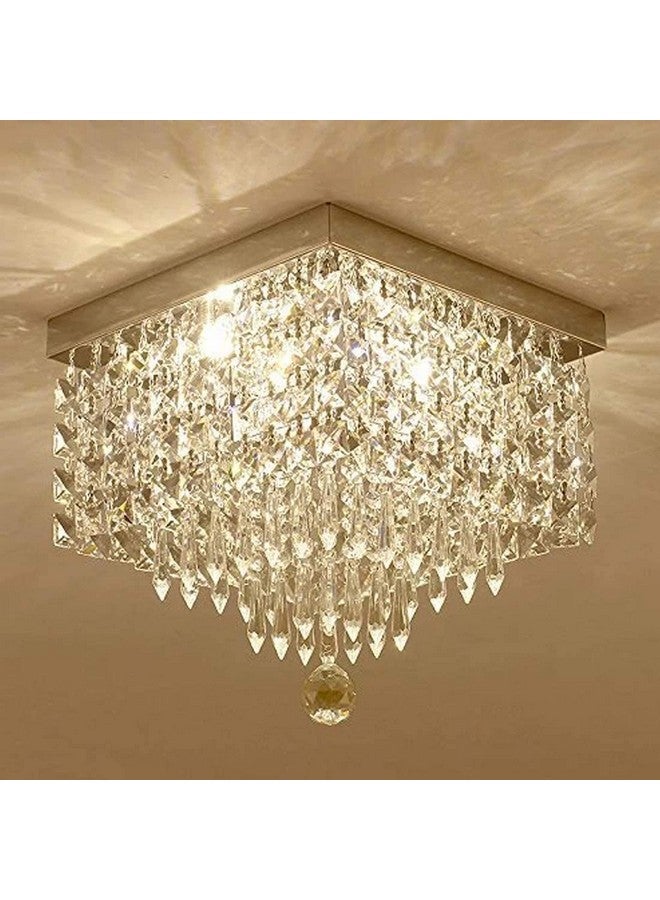 CRYSTA WORLD K9 Crystal Chandelier Modern Light Fixture(Warm White) (Design 18) L14/W14/H12 - Image 1