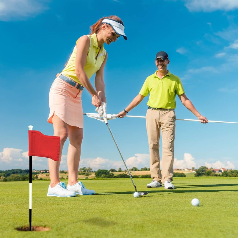 Oudain 6 Pcs Golf Target Flag with Tube Inserted Waterproof Putting Golf Flags 420D Nylon Mini Pin for Yard Indoor Outdoor Backyard Garden Portable, 8 x 6 Inch - Image 4