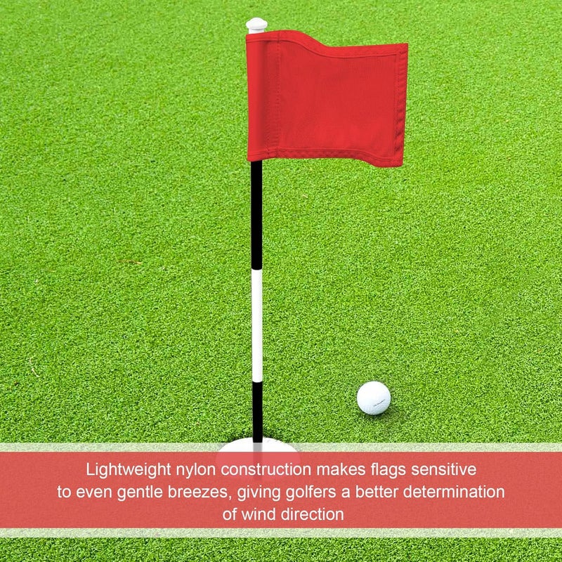 Oudain 6 Pcs Golf Target Flag with Tube Inserted Waterproof Putting Golf Flags 420D Nylon Mini Pin for Yard Indoor Outdoor Backyard Garden Portable, 8 x 6 Inch - Image 5