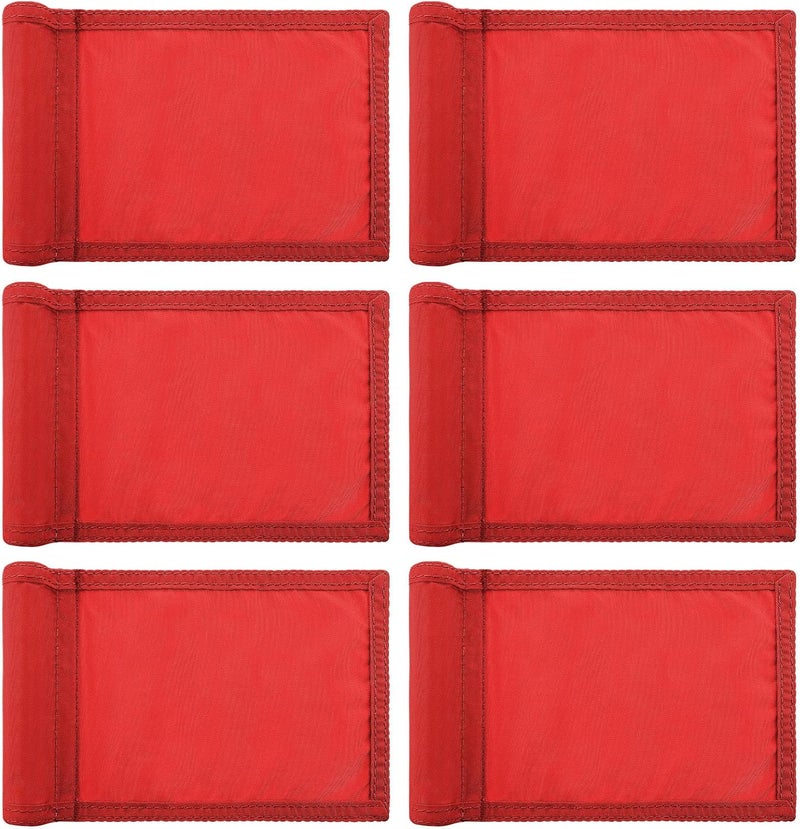 Oudain 6 Pcs Golf Target Flag with Tube Inserted Waterproof Putting Golf Flags 420D Nylon Mini Pin for Yard Indoor Outdoor Backyard Garden Portable, 8 x 6 Inch - Image 1