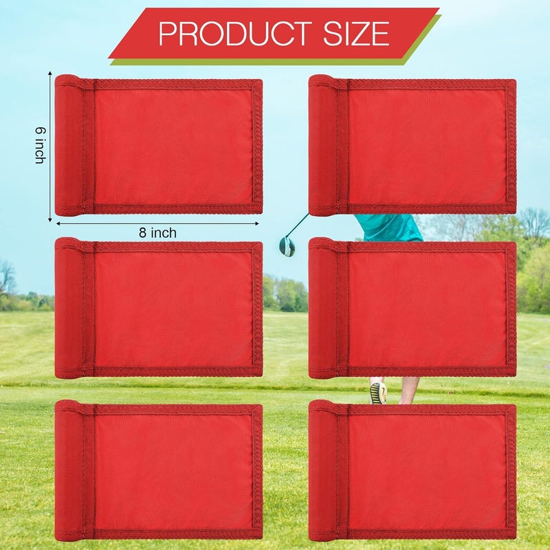 Oudain 6 Pcs Golf Target Flag with Tube Inserted Waterproof Putting Golf Flags 420D Nylon Mini Pin for Yard Indoor Outdoor Backyard Garden Portable, 8 x 6 Inch - Image 3