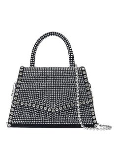 Women Rivets Evening Clutch Purse | Small Shoulder Bag Party Wristlet Handbag | Black