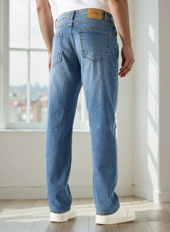 Splash FAV BLUE Men Straight Fit High Rise Jeans for Men | Best Price UAE