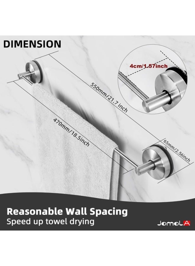 Y&D Towel Bar Suction Hand Towel Rack for Bathroom Stainless Steel Kitchen Towel Rail Holder Storage Hanger No Drilling Towel Bar Brushed Finish,22 inches - Image 2