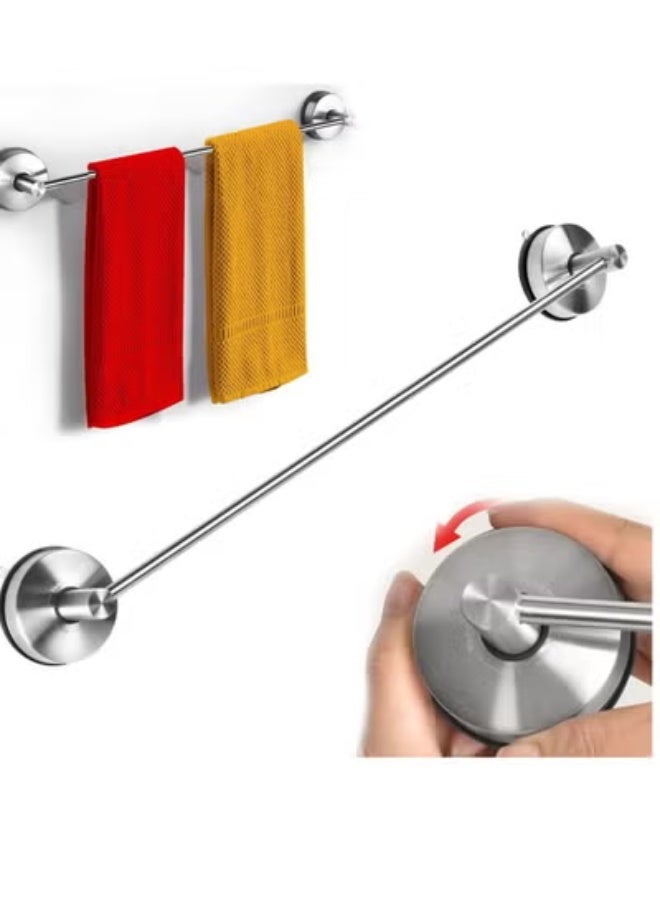 Bluejw Towel Bar Suction Hand Towel Rack for Bathroom Stainless Steel Kitchen Towel Rail Holder Storage Hanger No Drilling Towel Bar Brushed Finish,22 inches - Image 1