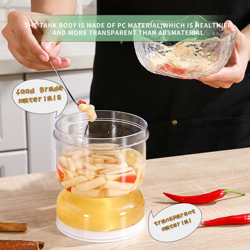 Pickle Jar With Strainer: 800Ml White Transparent Sealed Container - Efficient Wet Dry Separation Pickle Juice Separator for Home Kitchen Culinary Enthusiasts - Image 5