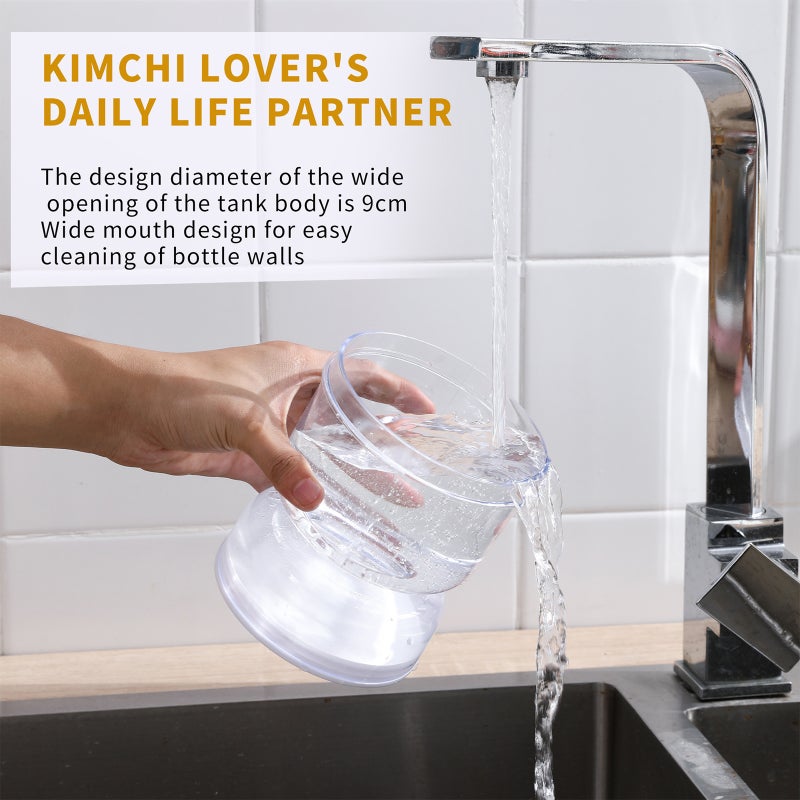 Pickle Jar With Strainer: 800Ml White Transparent Sealed Container - Efficient Wet Dry Separation Pickle Juice Separator for Home Kitchen Culinary Enthusiasts - Image 2
