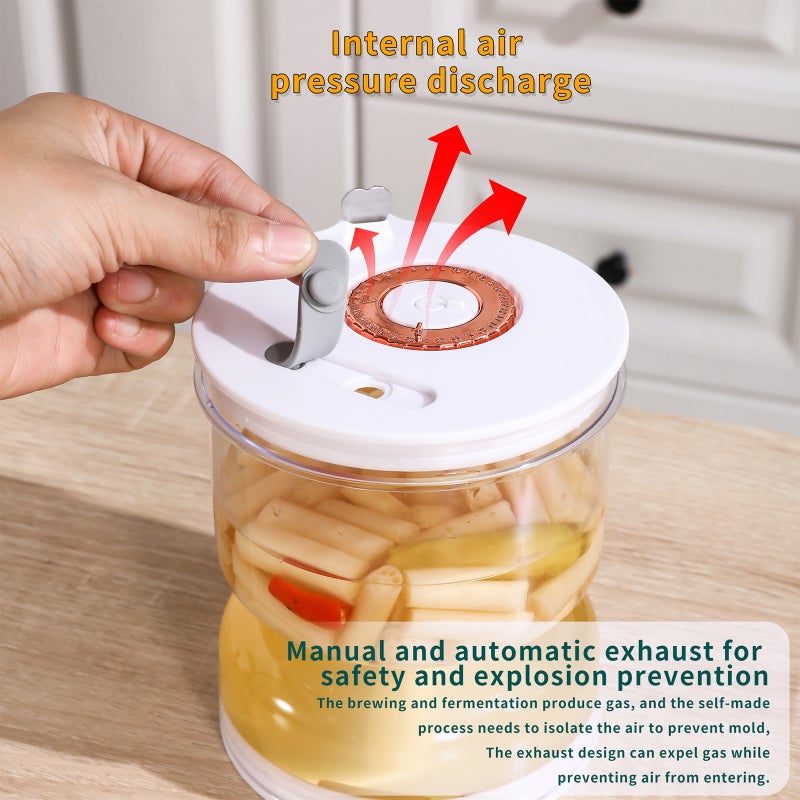 Pickle Jar With Strainer: 800Ml White Transparent Sealed Container - Efficient Wet Dry Separation Pickle Juice Separator for Home Kitchen Culinary Enthusiasts - Image 4