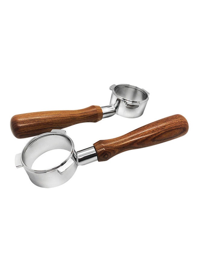 Alyashmac 54mm Stainless Steel Coffee Machine Bottomless Filter Holder Portafilter Branch Wooden Handle Professional Coffee Accessory Compatible with Breville 8 Series Coffee Machines multicolour 24*4*8.5cm - Image 4