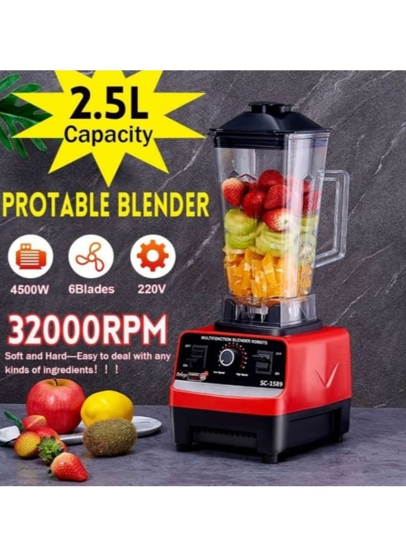2.5L 4500W BPA Free Heavy Duty Blender Mixer Electric High Speed Juicer Food Processor Ice Smoothies Crusher Blander
