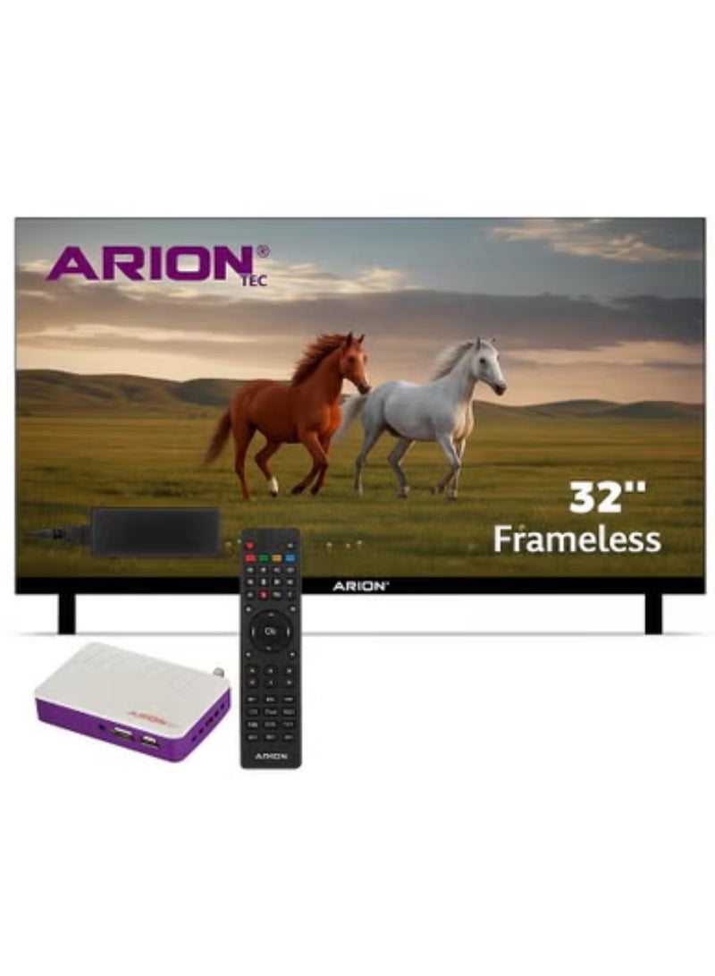 أريون اريون تلفزيون 32 بوصة LED عالي الدقة (HD) بدون إطار مقاس ومستقبل صغير FHD E10 | تجربة ترفيه متكاملة وجاهزة للـ 1080p | AR-32RA 310F - Image 1
