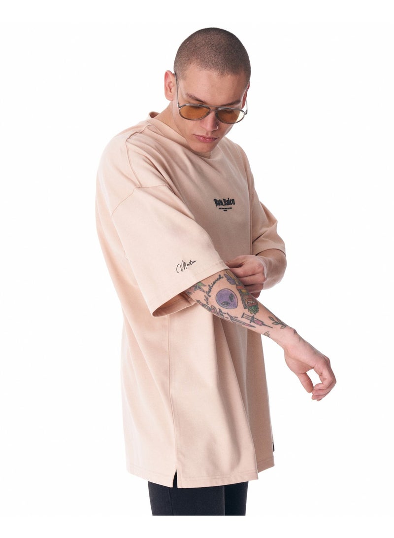 مارتن فالين تي-شيرت رجالي بيج ثقيل بقصة Oversized مع طبعة ثلاثية الأبعاد على الصدر والأكمام من Martin Valen - Image 2