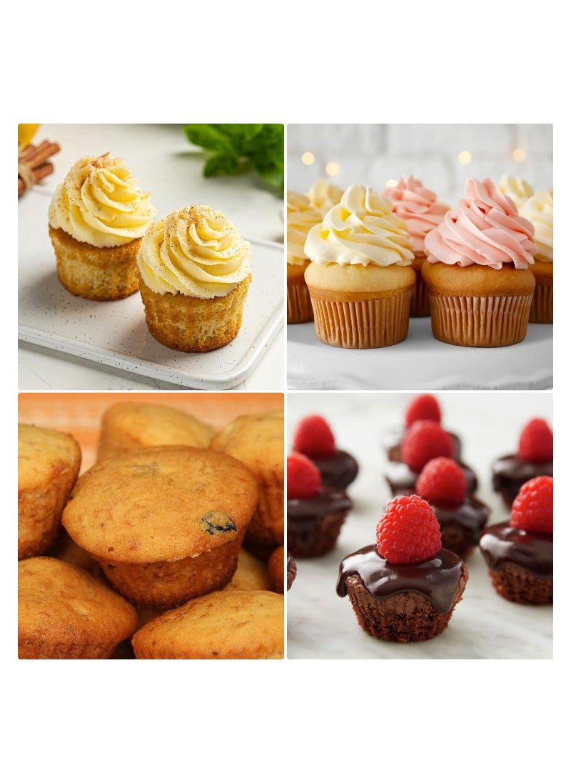 Silicone Muffin Pan - Muffin Tins Nonstick 12 cup, Silicone Cupcake Pan Nonstick Silicone Molds Great for Making Muffin Cakes, Bread, Tart - BPA Free Baking Accessory - Image 3