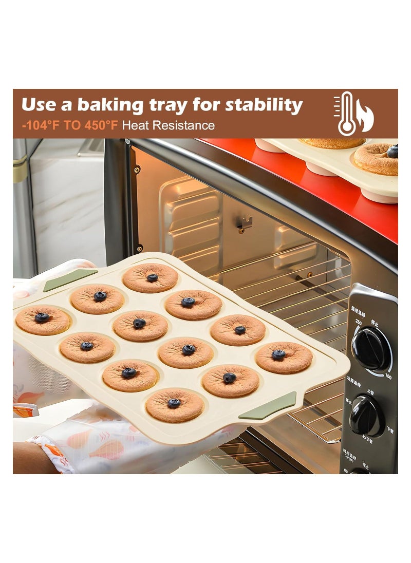 Silicone Muffin Pan - Muffin Tins Nonstick 12 cup, Silicone Cupcake Pan Nonstick Silicone Molds Great for Making Muffin Cakes, Bread, Tart - BPA Free Baking Accessory - Image 5