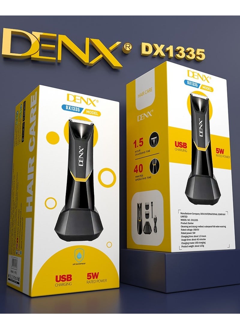 Denx Waterproof electric hair trimmer  With LED light, USB fast charging and ceramic blade heads. - Image 1