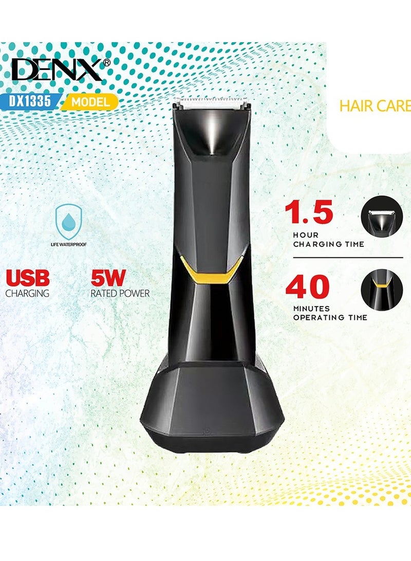 Denx Waterproof electric hair trimmer  With LED light, USB fast charging and ceramic blade heads. - Image 4