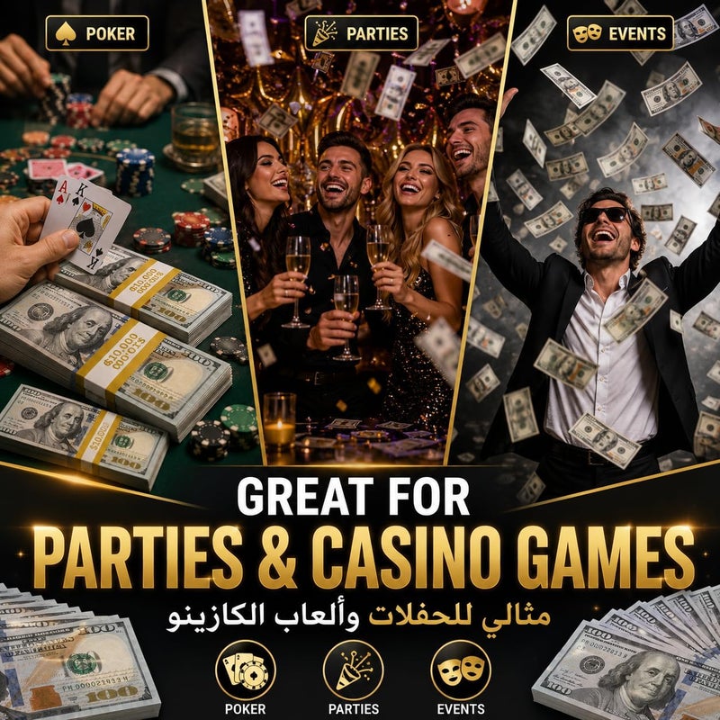 Prop Money $100 Bills 100 PCS – Realistic Full Size Fake Money Stack, Play Money Dollars for Movies, Music Videos, Casino Games, Pranks, Photography & Party Decorations - Image 4