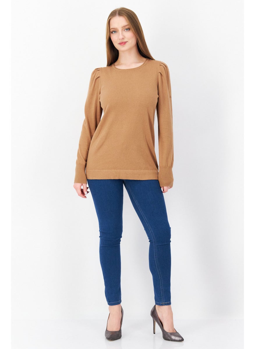 Women Boat Neck Ribbed Sweatshirt, Tan - pzsku/ZF5DDC2DA9E542B4935C8Z/45/_/1735568060/0c67a777-d59c-4b9f-9bcc-188ac39eea94