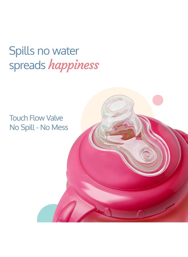 Luvlap Hippo Spout Sipper for Infant/Toddler, 225ml, Anti-Spill Sippy Cup with Soft Silicone Spout BPA Free, 6m+ (Pink) - Image 3