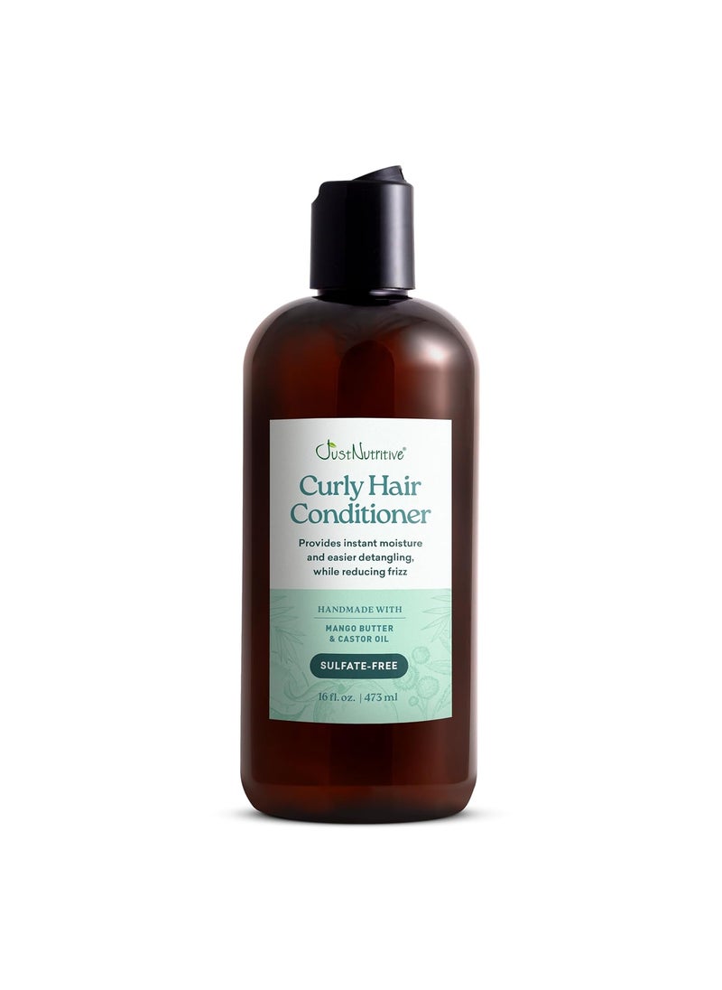 Just Nutritive Just Nutritive Conditioner for Curly Hair  Moisturizing Frizz Control Detangling Curl Enhancing AntiShrinkage Hydrating Conditioner for Curly Wavy Textured Hair with Coconut Oil  16 Fl Oz 