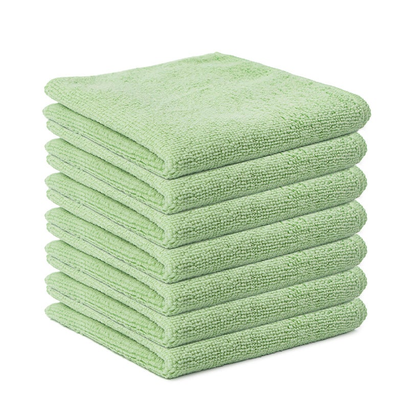 Generic Amazon Microfiber Household Cleaning Towel suit Kitchen Thickened Dish Cloth Household Cleaning Table Car Washing Dish Cloth Avocado green 