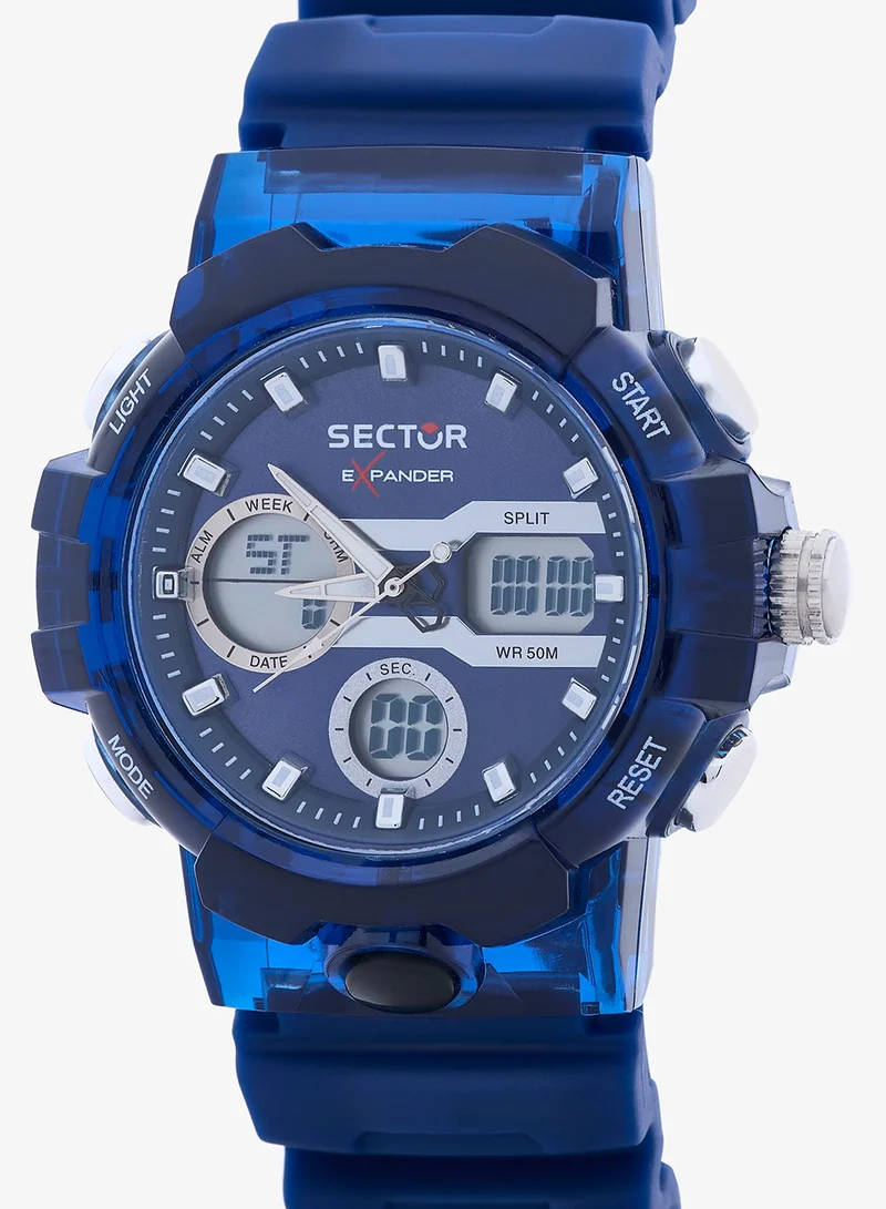 Sector EX-46 collection Men's Blue Plastic watch - R3251242506