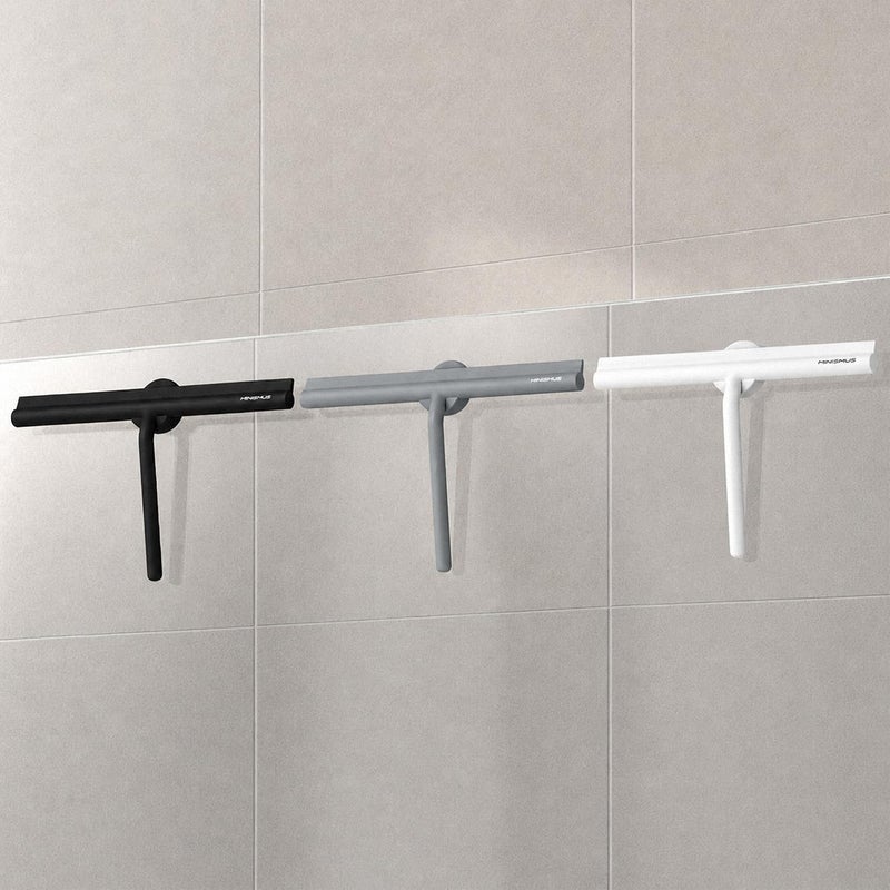 MINISMUS Silicone Shower Wiper Glass Wiper for Shower Screens, Shower Cubicles, Windows, Bathroom Wiper, Includes Magnetic Holder, No Drilling, Self-Adhesive, Windscreen Wiper (33 cm) Space saving design picks - Image 3